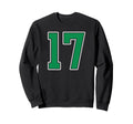 Kelly Green White Number 17 Jersey Sweatshirt - Trendy Graphic for Adults - T-Shirt, Sweatshirt, Hoodie