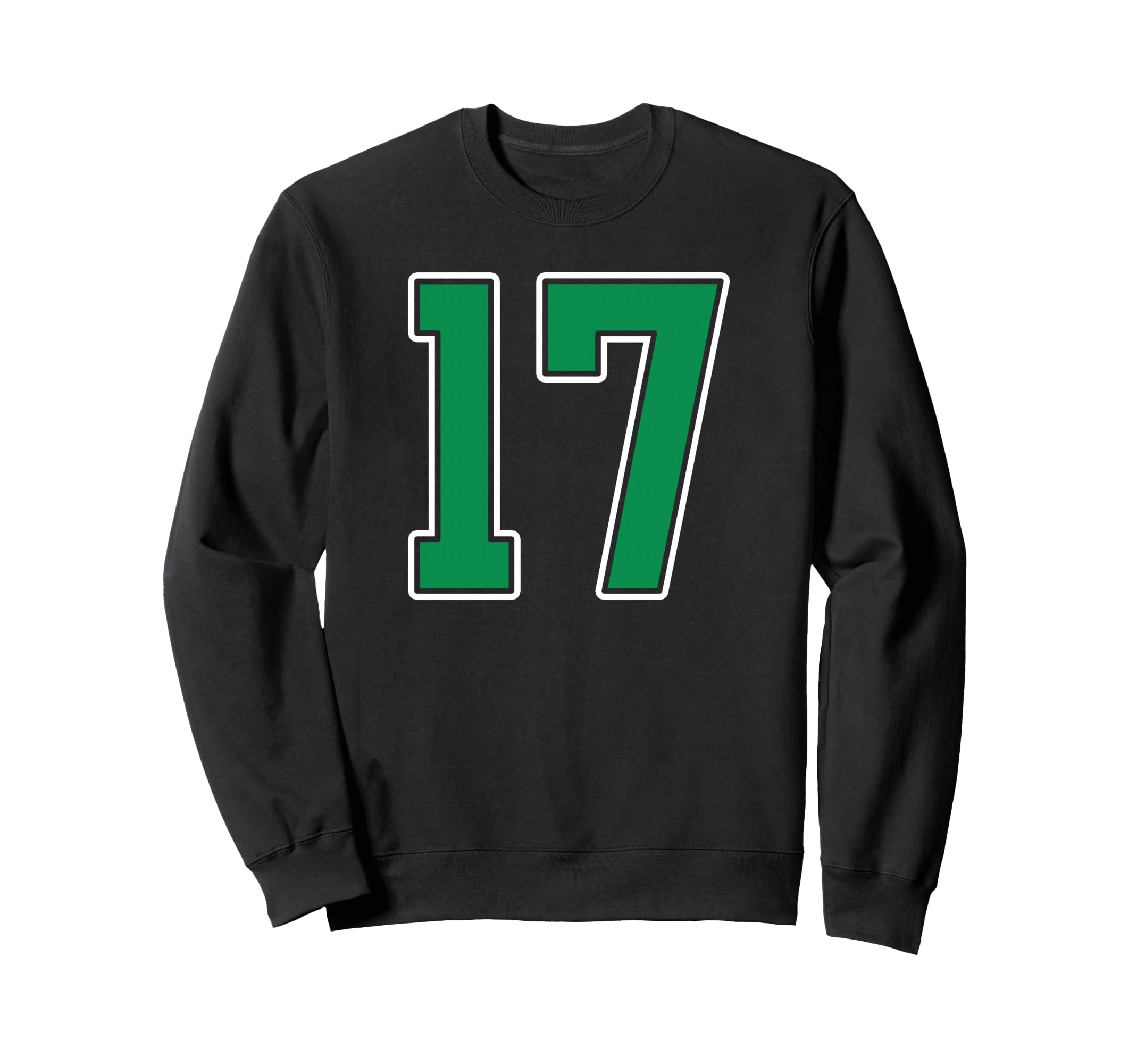 Kelly Green White Number 17 Jersey Sweatshirt - Trendy Graphic for Adults - T-Shirt, Sweatshirt, Hoodie