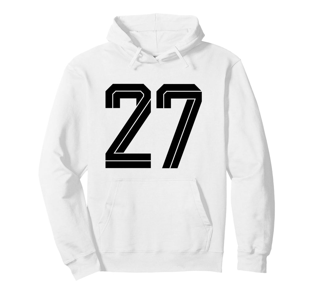 27 White Number 27 Sports Fan Soccer Hoodie - Trendy Graphic Men Women - T-Shirt, Sweatshirt, Hoodie