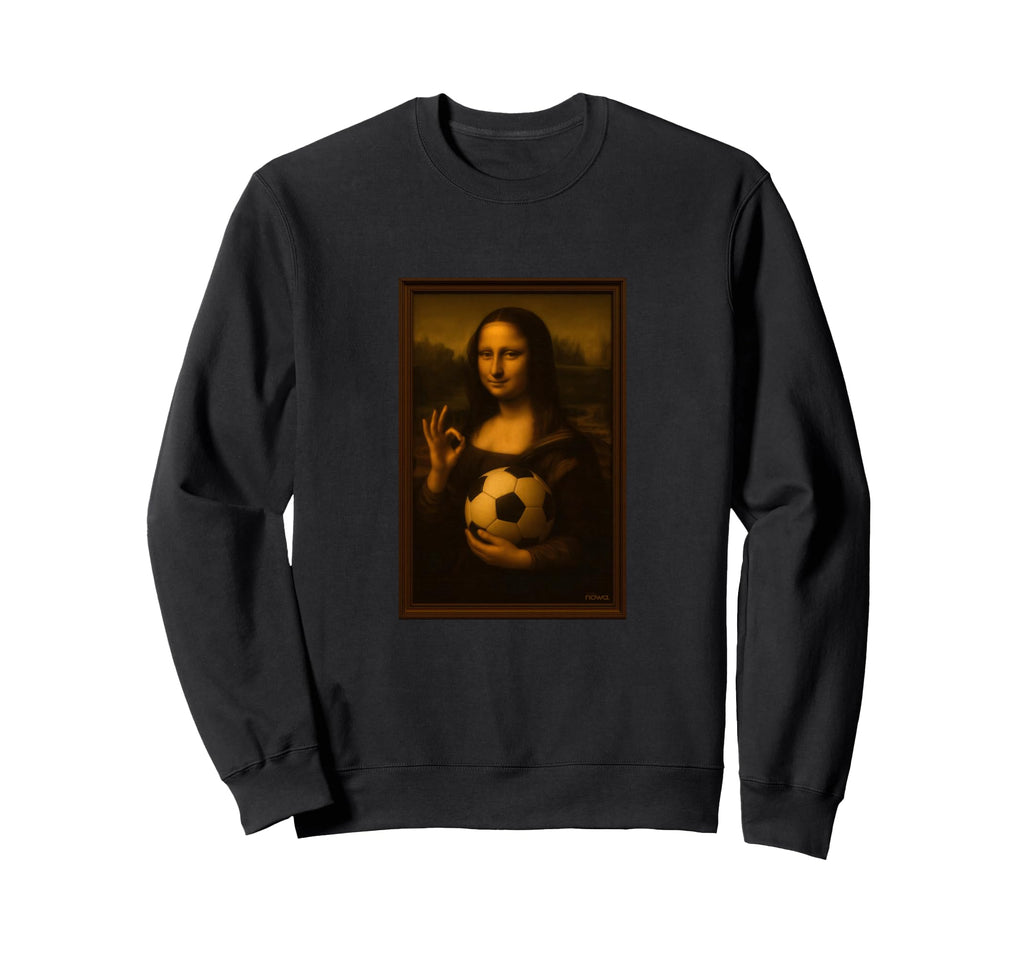 Hoops Nowa Mona Lisa Loves Soccer Sweatshirt - Aesthetic Graphic Unisex - T-Shirt, Sweatshirt, Hoodie