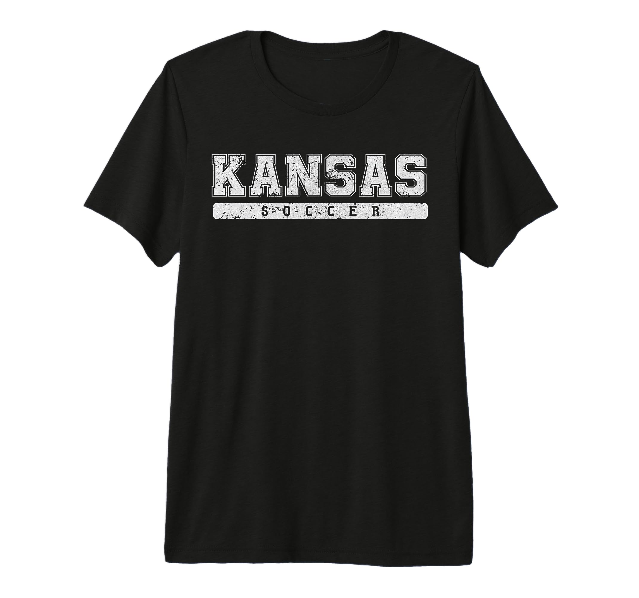 Kansas Soccer White Text Tri Blend T-Shirt - Custom Art Print Men Women - T-Shirt, Sweatshirt, Hoodie
