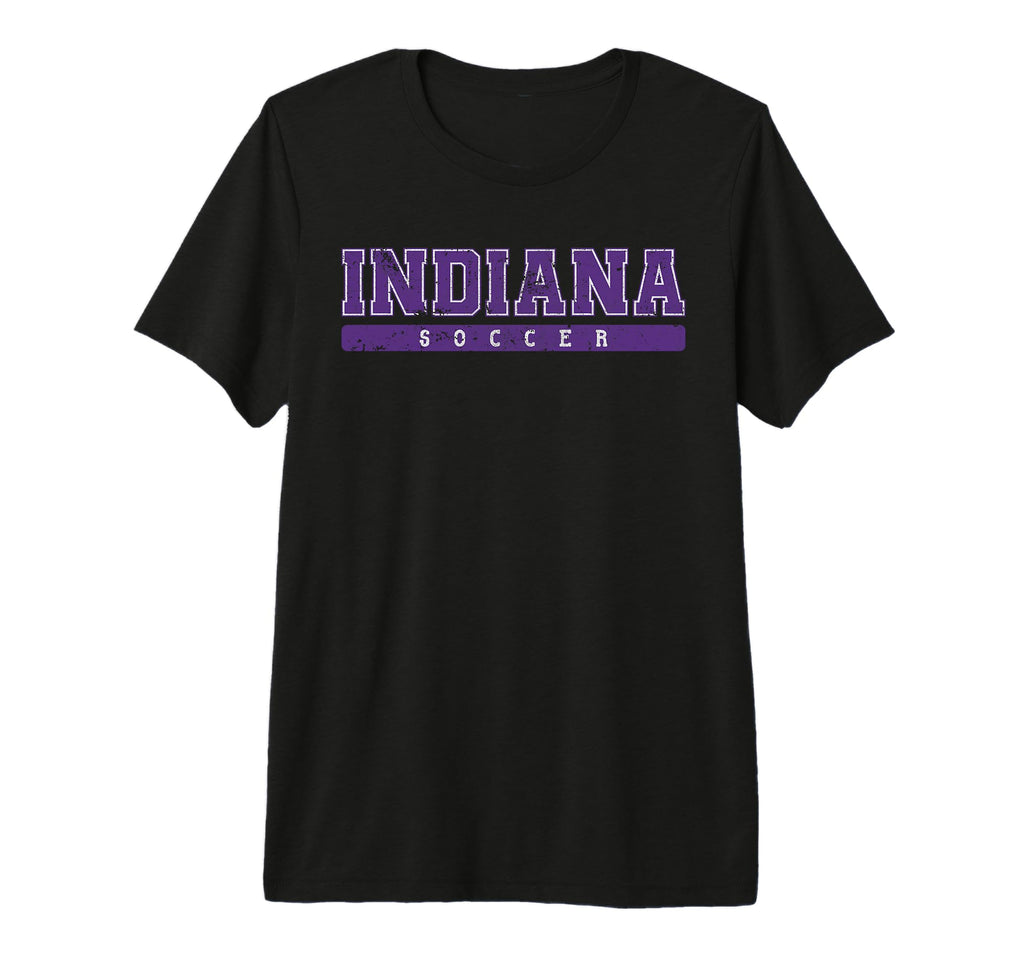 Indiana Soccer Purple Text Tri Blend T-Shirt - Unique Graphic Men Women - T-Shirt, Sweatshirt, Hoodie