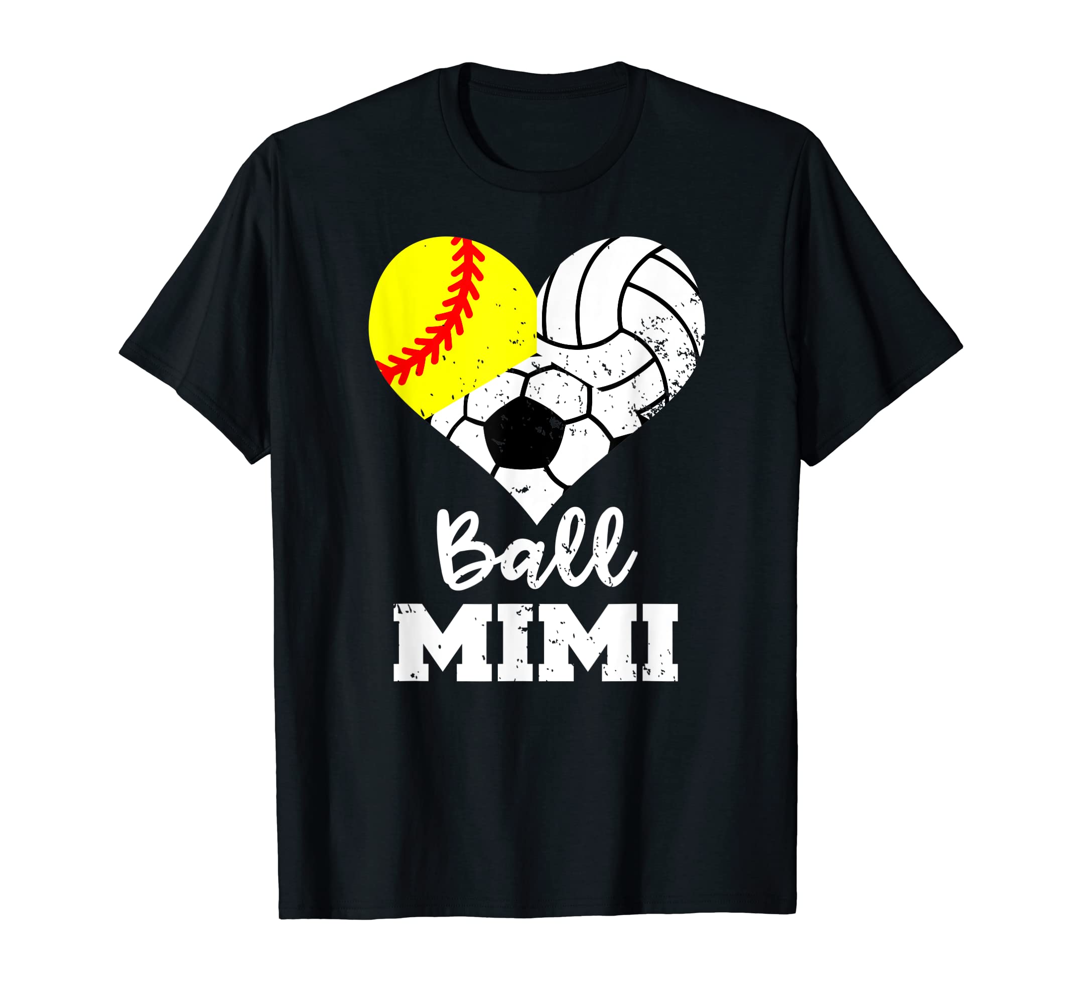 Ball Mimi Heart Funny Softball T-Shirt - Custom Art Print for Adults - T-Shirt, Sweatshirt, Hoodie