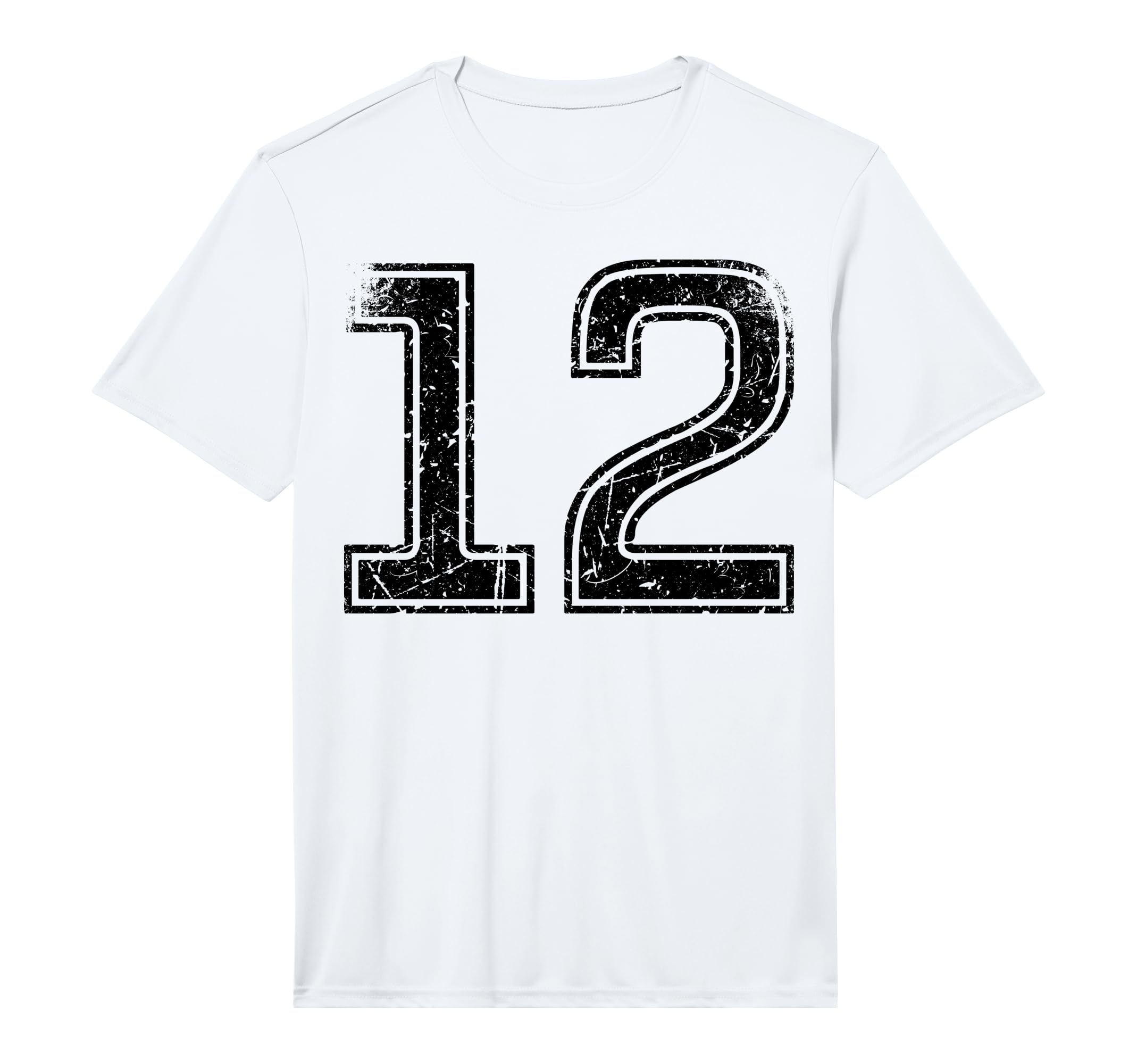 Black Sport Team Number 12 T-Shirt - Fun Novelty Design for Adults - T-Shirt, Sweatshirt, Hoodie