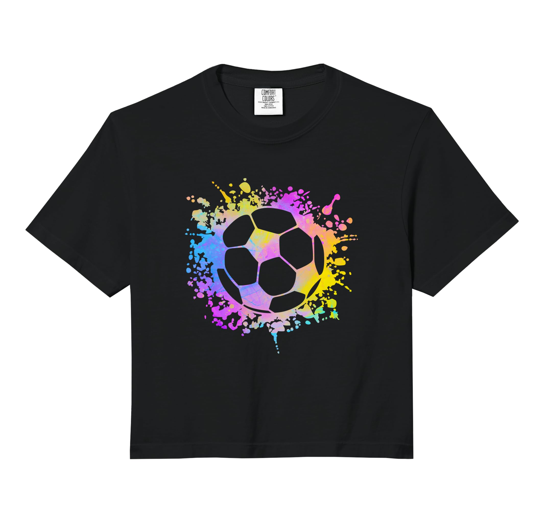Soccer Ball Watercolor Paint Splashes Hoodie - Novelty Apparel Unisex - T-Shirt, Sweatshirt, Hoodie