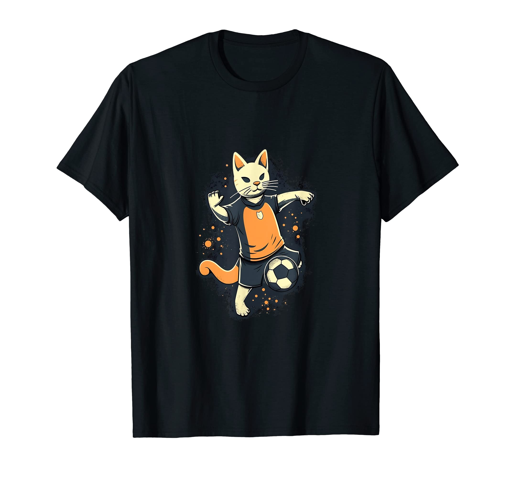 Cat Playing Soccer Player Coach T-Shirt - Fun Novelty Design Men Women - T-Shirt, Sweatshirt, Hoodie