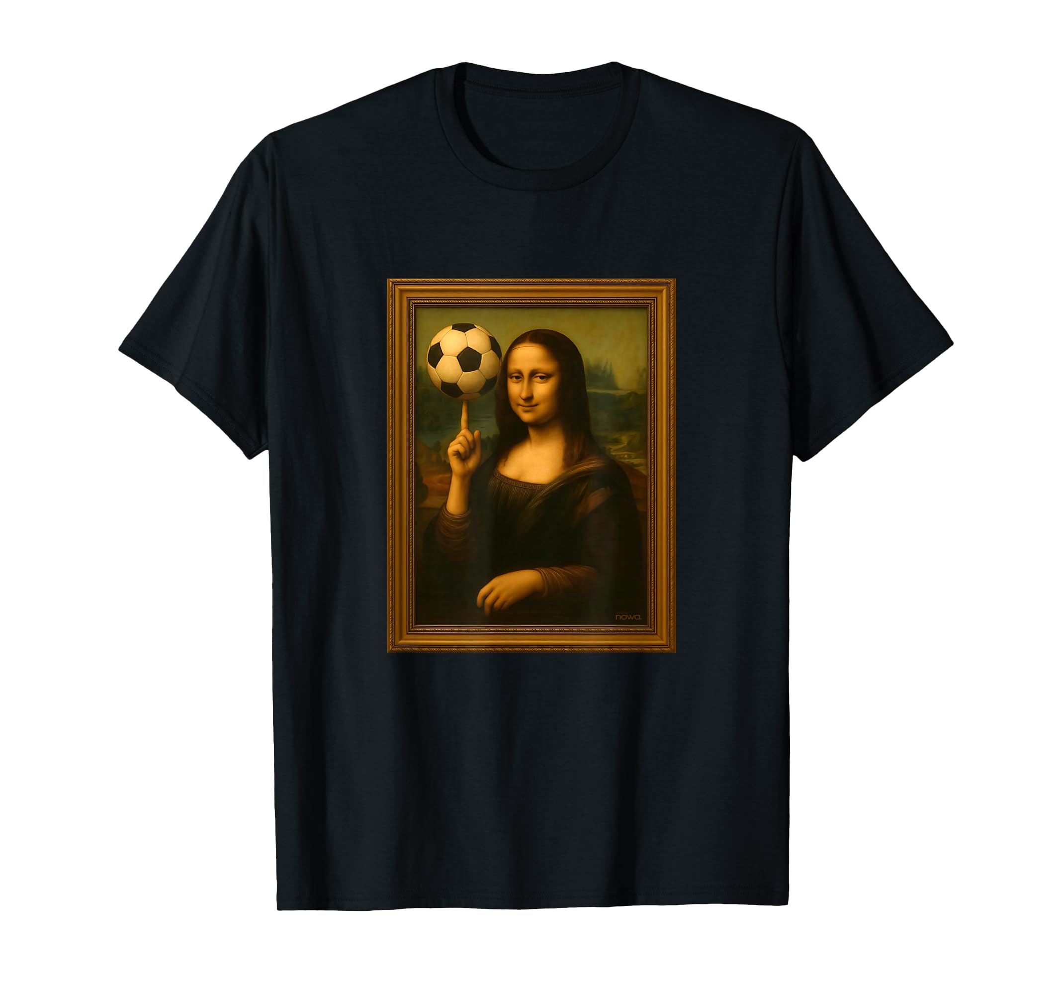 Mona Lisa Loves Soccer Spinning Ball Her T-Shirt - Custom Art Print Unisex - T-Shirt, Sweatshirt, Hoodie