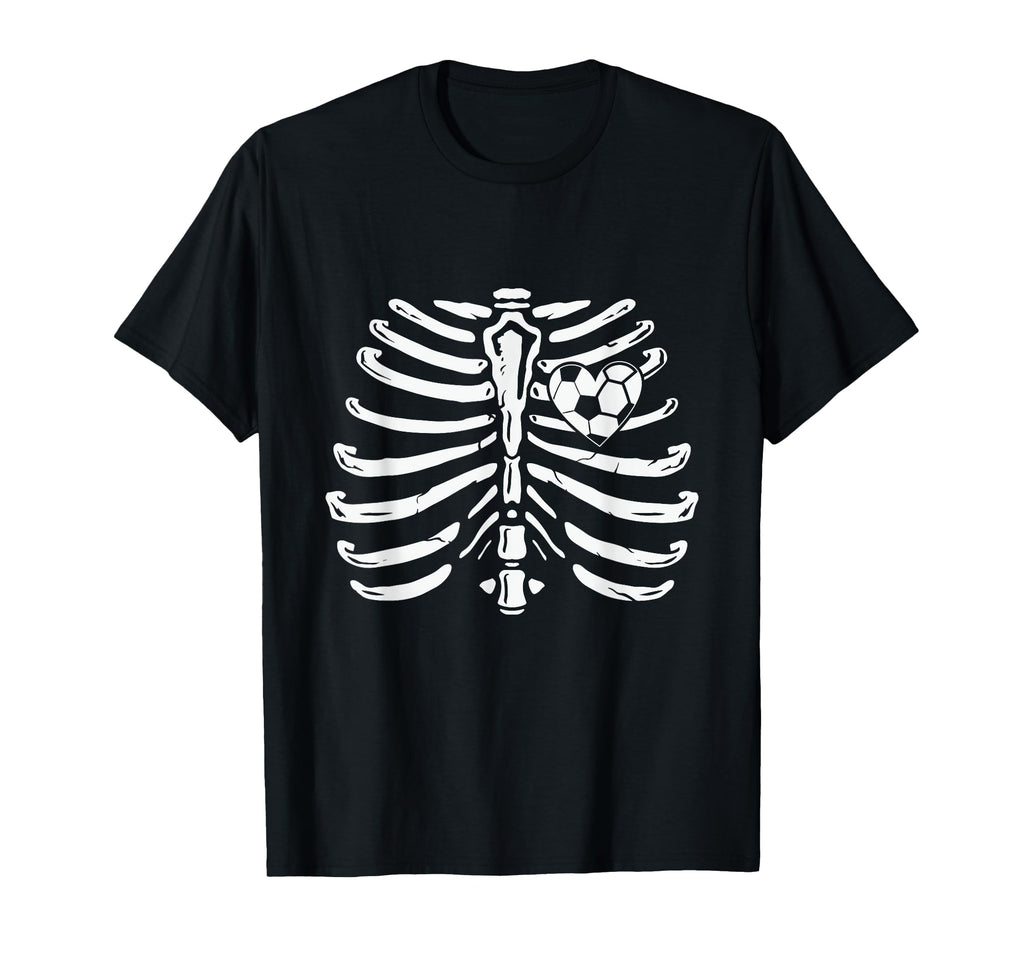 Soccer Ball Heart Skeleton Humorous T-Shirt - Fun Novelty Design Men Women - T-Shirt, Sweatshirt, Hoodie
