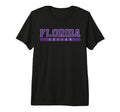 Florida Soccer Purple Text Tri Blend T-Shirt - Novelty Apparel for Adults - T-Shirt, Sweatshirt, Hoodie