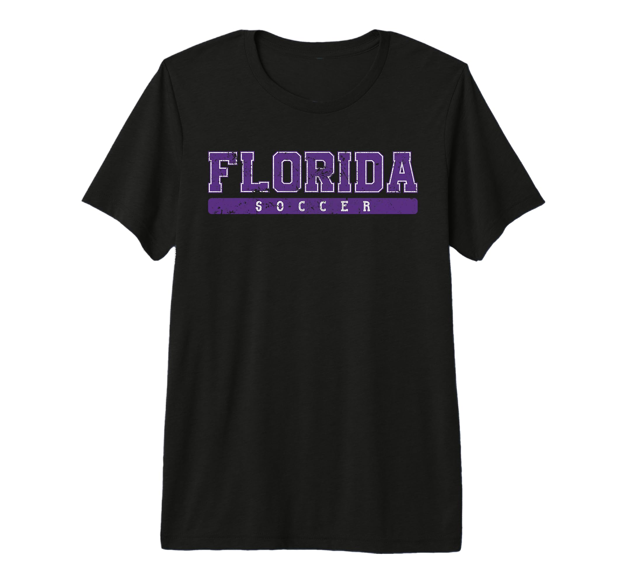 Florida Soccer Purple Text Tri Blend T-Shirt - Novelty Apparel for Adults - T-Shirt, Sweatshirt, Hoodie