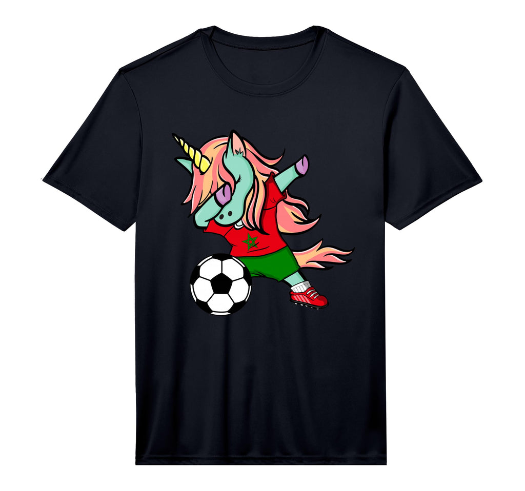 Dabbing Unicorn Morocco Soccer T-Shirt - Fun Novelty Design for Adults - T-Shirt, Sweatshirt, Hoodie