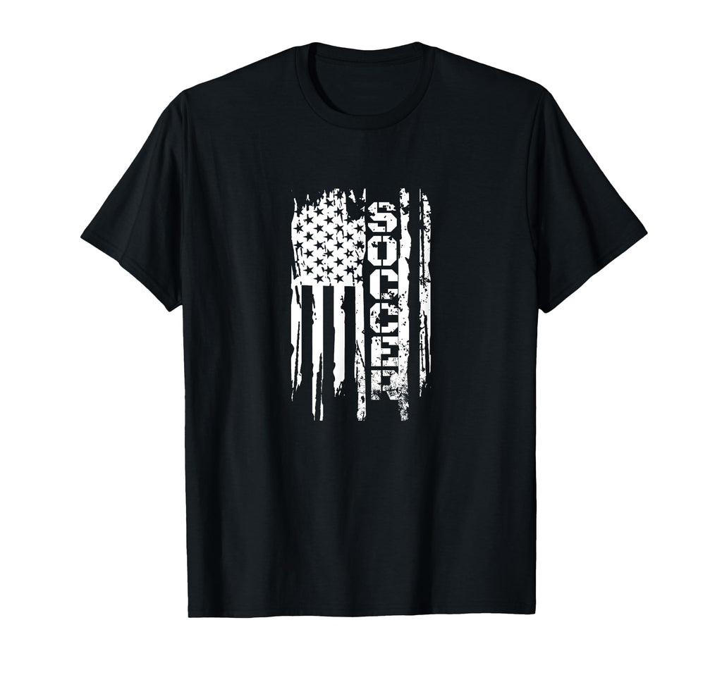 American Flag Soccer Rustic T-Shirt - Custom Art Print for Adults - T-Shirt, Sweatshirt, Hoodie