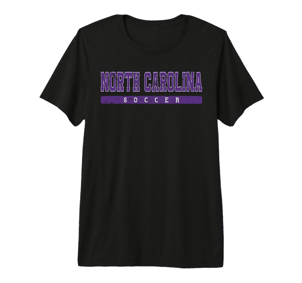 North Carolina Soccer Purple Text Tri T-Shirt - Streetwear Style Unisex - T-Shirt, Sweatshirt, Hoodie