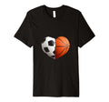 Split Heart Soccer Basketball T-Shirt - Fun Novelty Design for Adults - T-Shirt, Sweatshirt, Hoodie