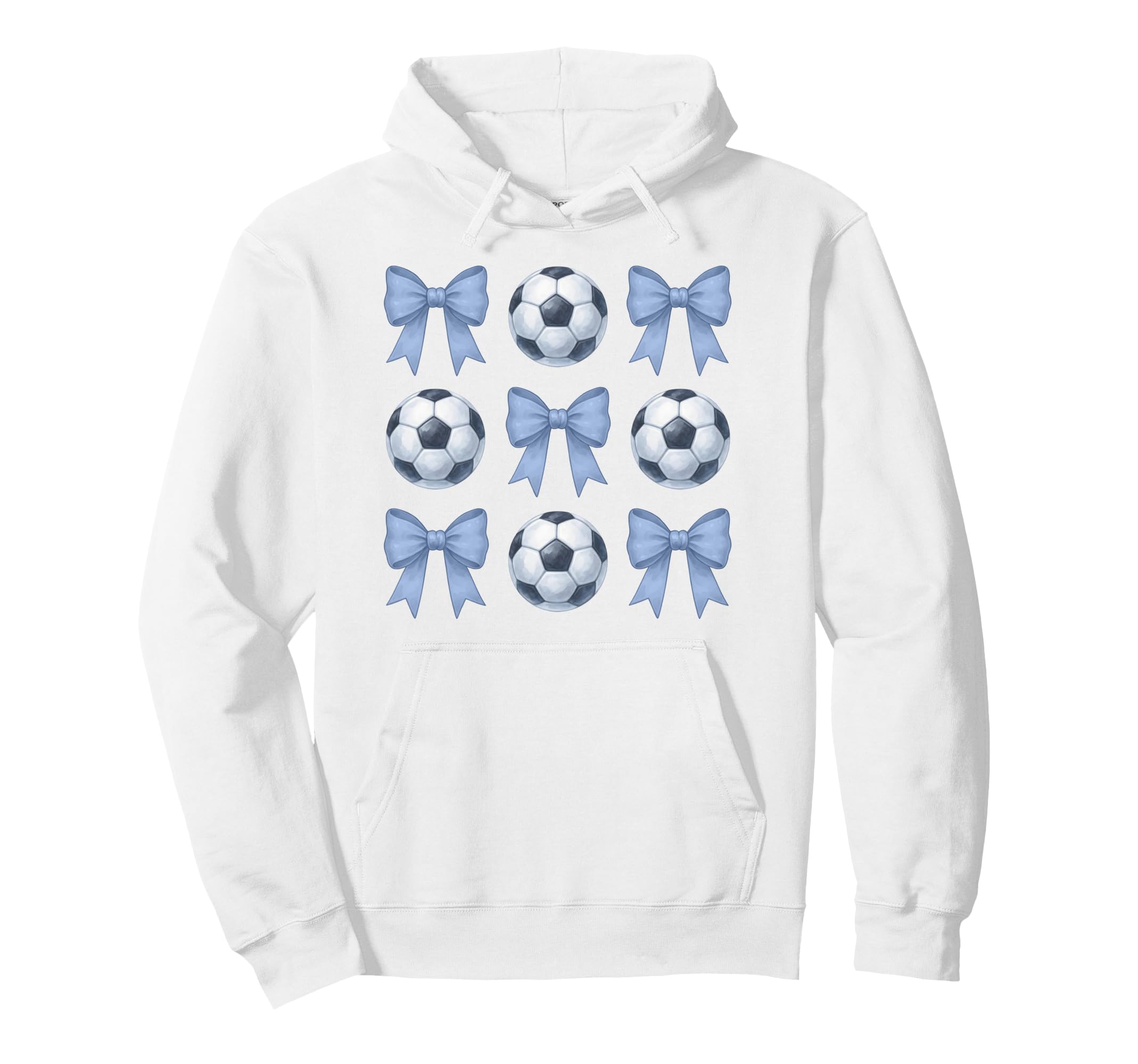 Soccer Coquette Toile Blue Bow Soccer Mom Hoodie - Aesthetic Graphic Unisex - T-Shirt, Sweatshirt, Hoodie
