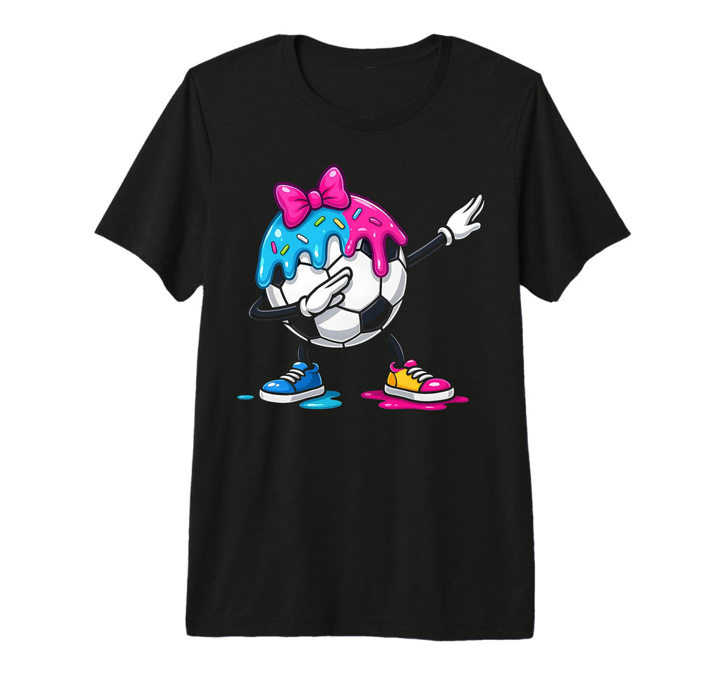 Dabbing Soccer Ice Cream Drip Bow Sweet T-Shirt - Graphic Print Men Women - T-Shirt, Sweatshirt, Hoodie