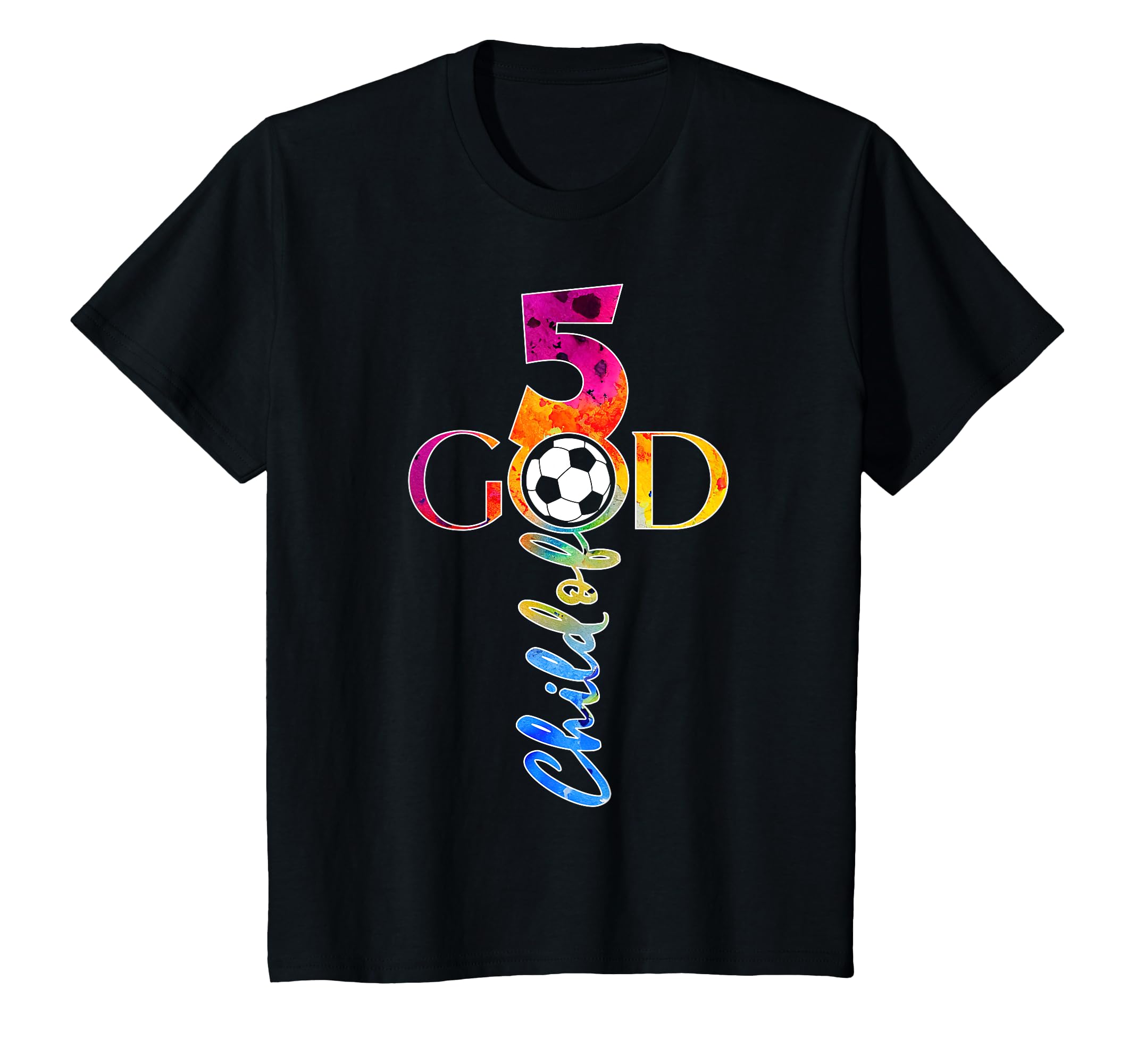 Jesus 5 Years Child God Soccer 5Th T-Shirt - Novelty Apparel for Adults - T-Shirt, Sweatshirt, Hoodie