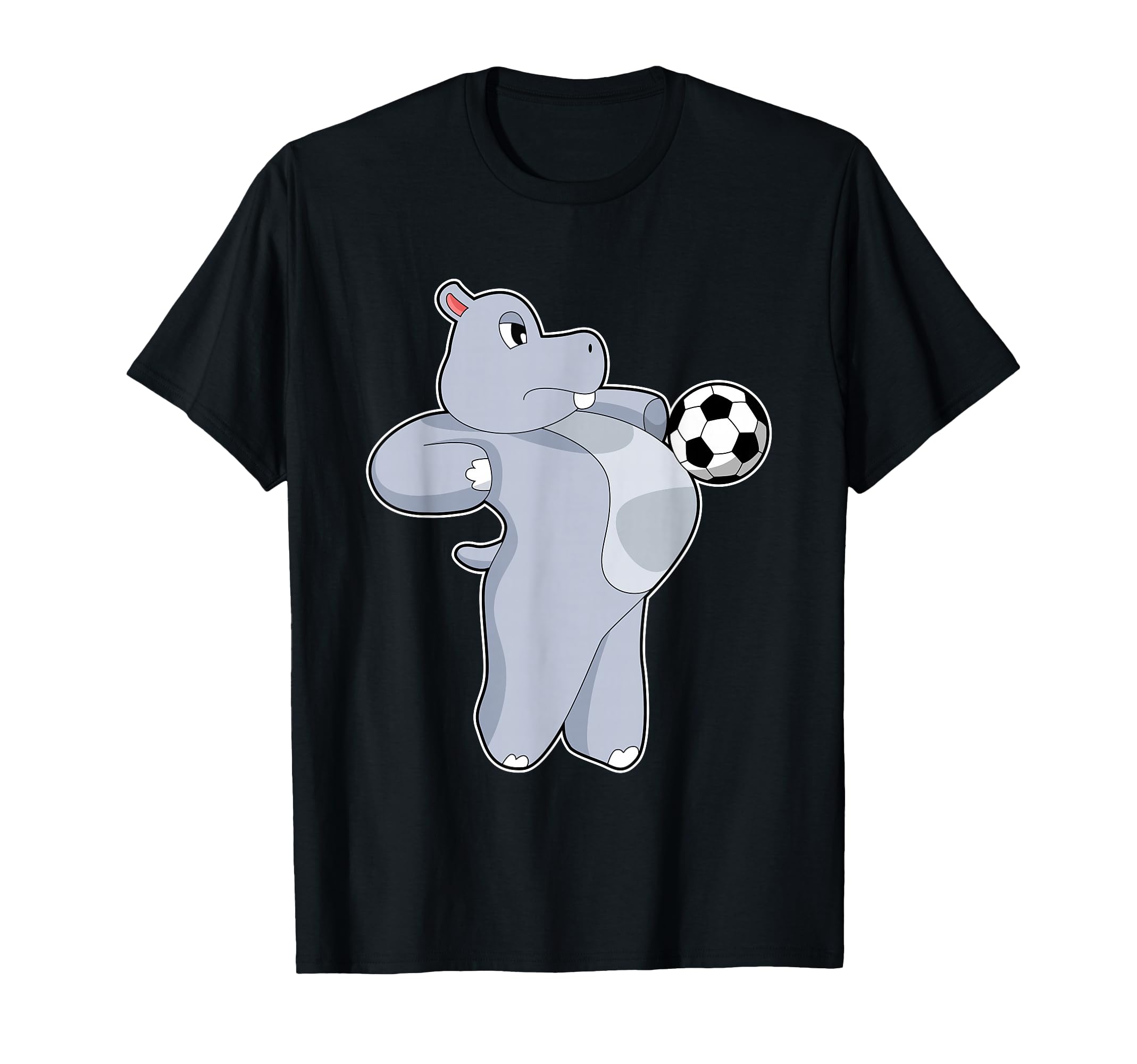 Hippo Soccer Player Soccer Sports T-Shirt - Graphic Print for Adults - T-Shirt, Sweatshirt, Hoodie