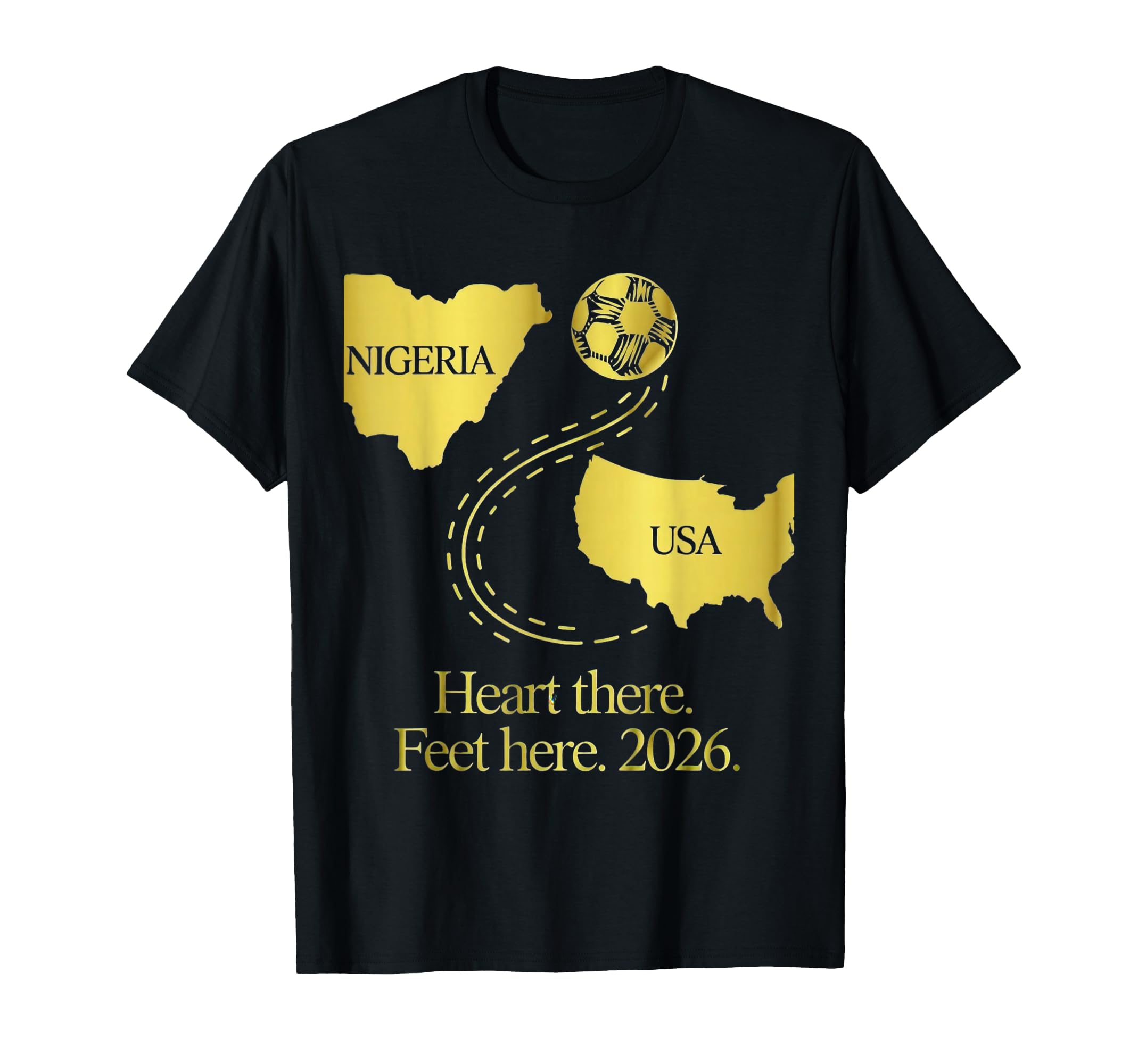 Nigeria Usa Soccer Heart There Feet Here T-Shirt - Graphic Print Men Women - T-Shirt, Sweatshirt, Hoodie