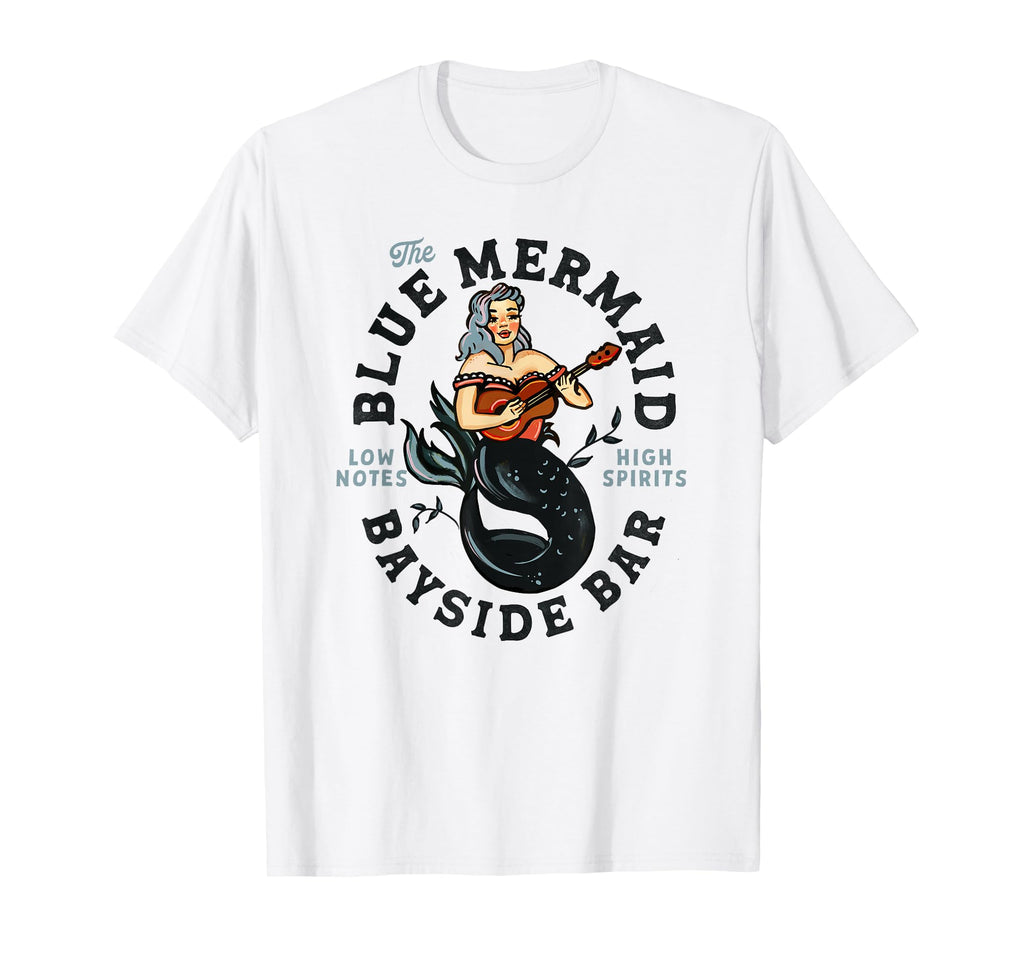 Sailor Mermaid Tattoo Guitar Playing T-Shirt - Custom Art Print Unisex - T-Shirt, Sweatshirt, Hoodie