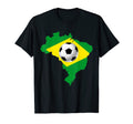 Brazil Map Flag Brazilian Fan Soccer T-Shirt - Custom Art Print Men Women - T-Shirt, Sweatshirt, Hoodie