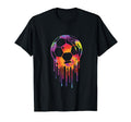 Soccer Ball Colorful Tie Dye Splash T-Shirt - Aesthetic Graphic Men Women - T-Shirt, Sweatshirt, Hoodie
