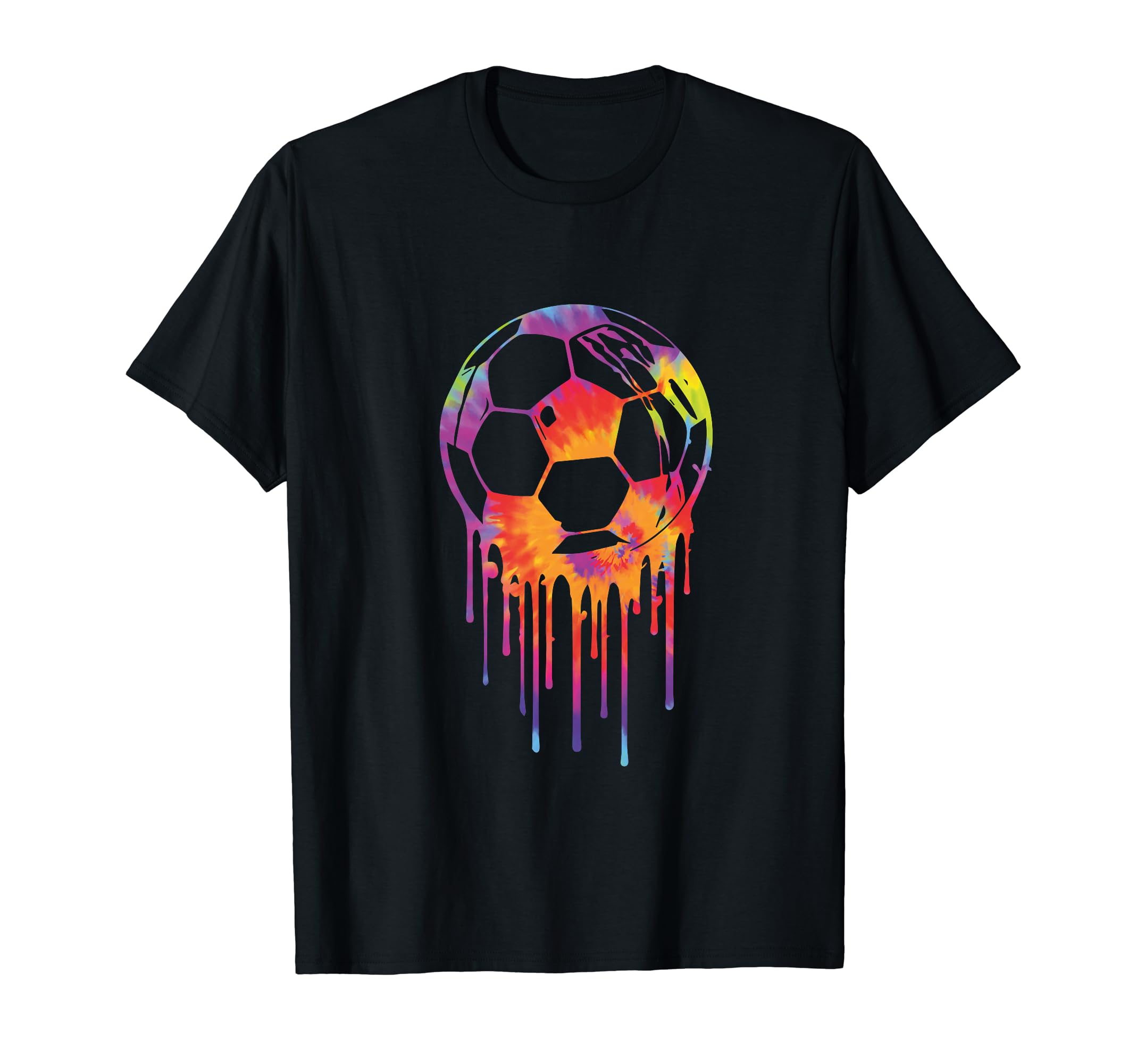 Soccer Ball Colorful Tie Dye Splash T-Shirt - Aesthetic Graphic Men Women - T-Shirt, Sweatshirt, Hoodie