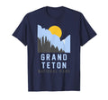 Throwback Sunset Grand Teton T-Shirt - Fun Novelty Design for Adults - T-Shirt, Sweatshirt, Hoodie