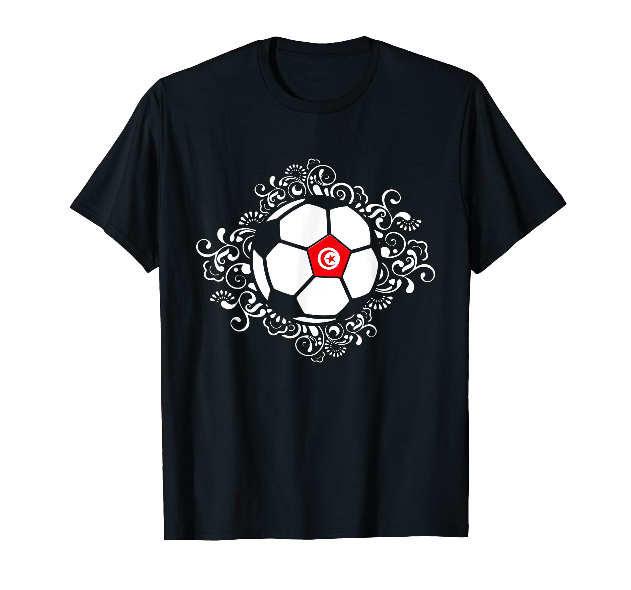 Floral Tunisia Soccer Fans Jersey T-Shirt - Minimalist Print for Adults - T-Shirt, Sweatshirt, Hoodie