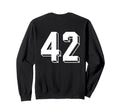 Number 42 Backside 80S 90S Team Jersey Sweatshirt - Novelty Apparel Unisex - T-Shirt, Sweatshirt, Hoodie