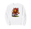 Halloween Soccer Pumpkin Coquette Sweatshirt - Minimalist Print Men Women - T-Shirt, Sweatshirt, Hoodie