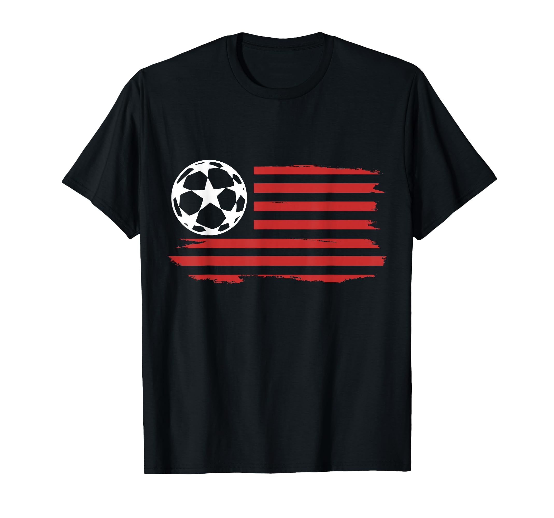 Soccer American Flag Patriotic T-Shirt - Fun Novelty Design Unisex - T-Shirt, Sweatshirt, Hoodie