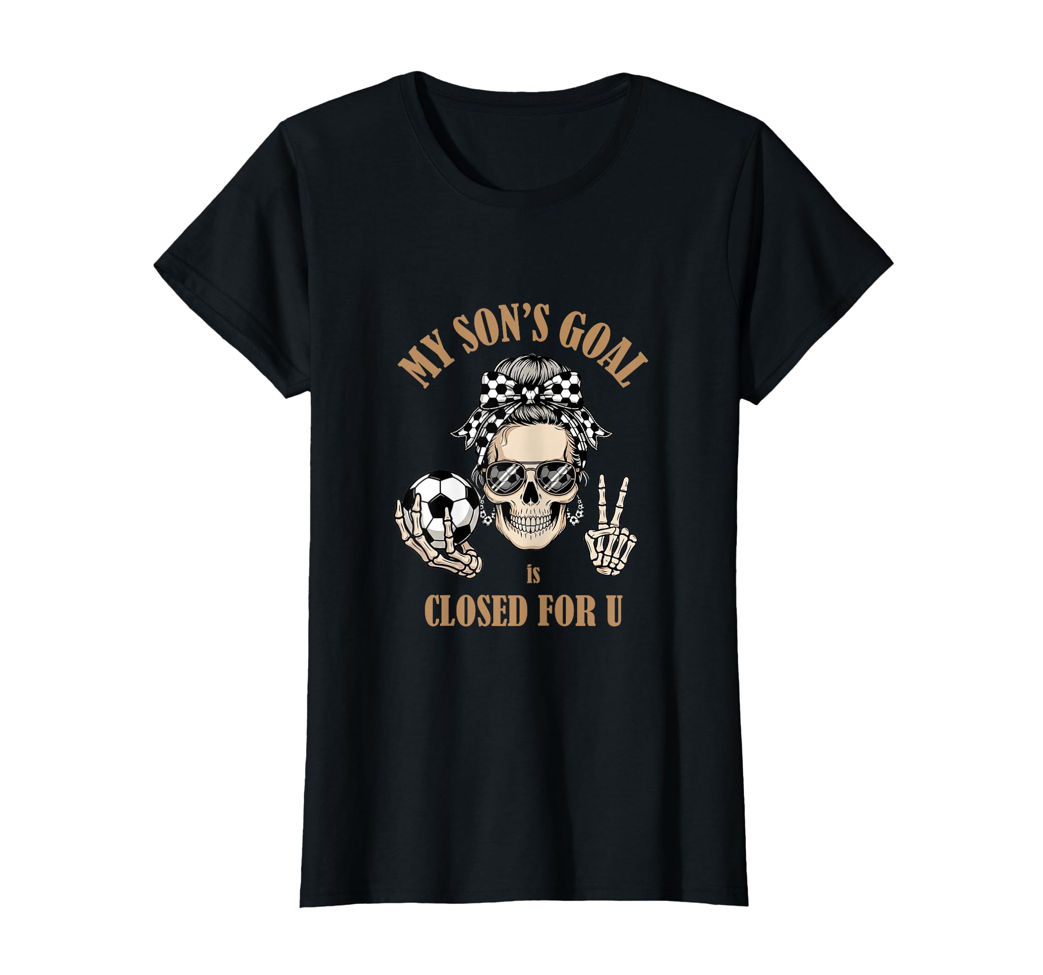 Funny Skeleton Messy Bun Soccer Mommy T-Shirt - Unique Graphic Men Women - T-Shirt, Sweatshirt, Hoodie