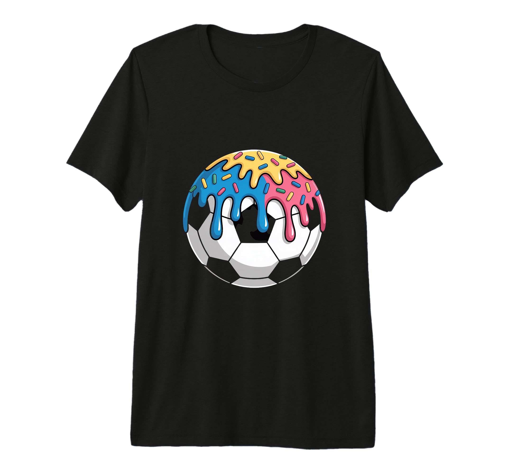 Soccer Ice Cream Drip Soccer Player Tri T-Shirt - Aesthetic Graphic Unisex - T-Shirt, Sweatshirt, Hoodie