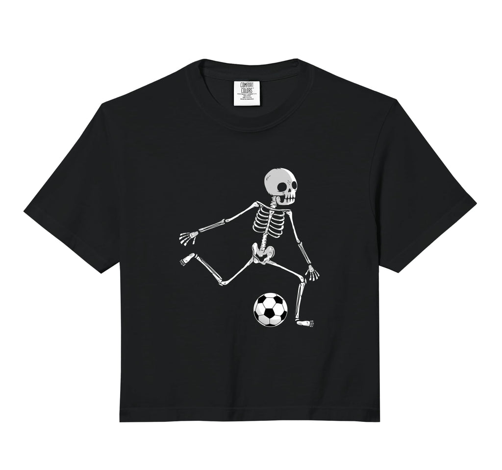 Skeleton Soccer Funny Halloween T-Shirt - Minimalist Print for Adults - T-Shirt, Sweatshirt, Hoodie