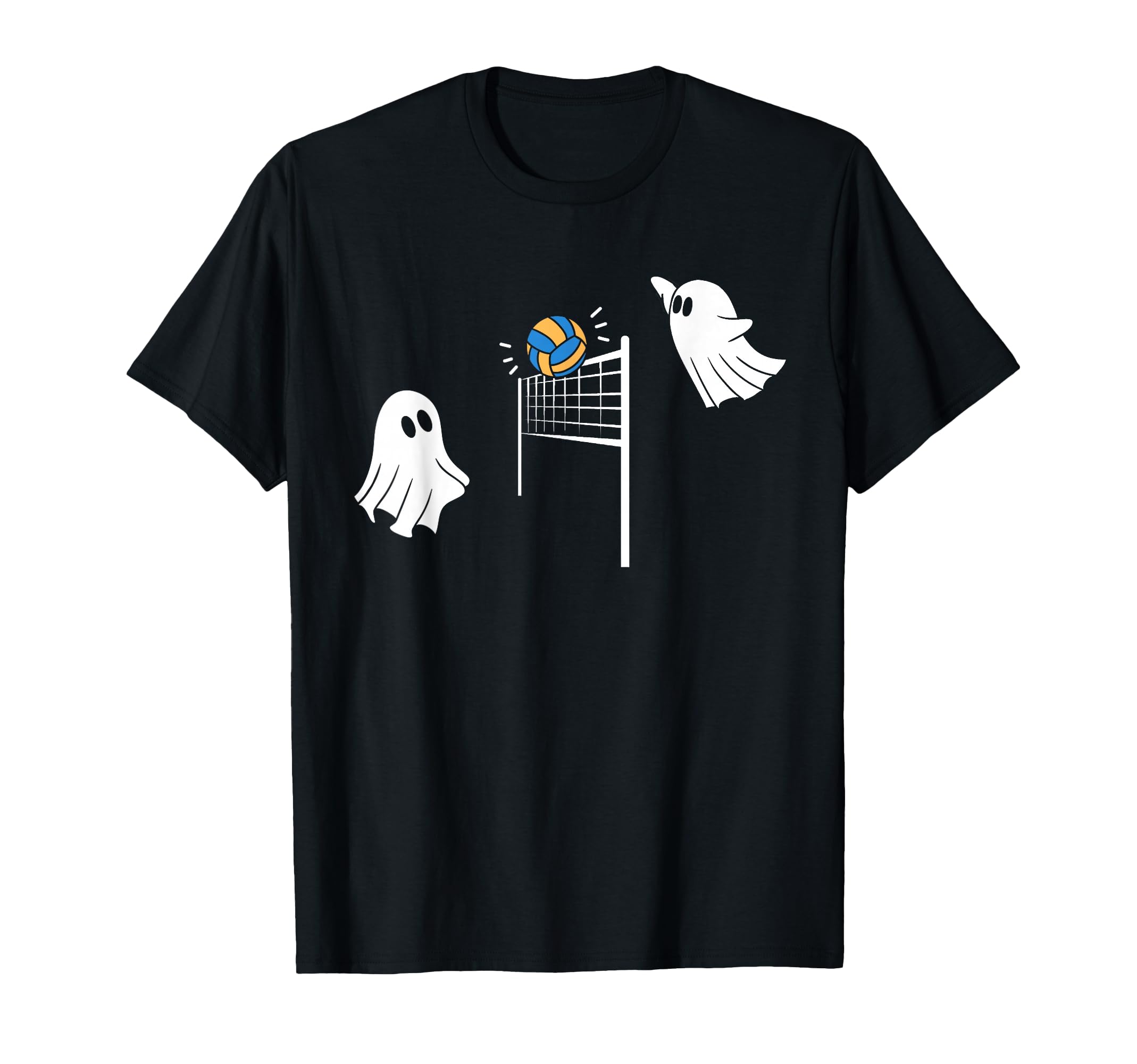 Funny Volleyball Halloween Ghost T-Shirt - Minimalist Print for Adults - T-Shirt, Sweatshirt, Hoodie