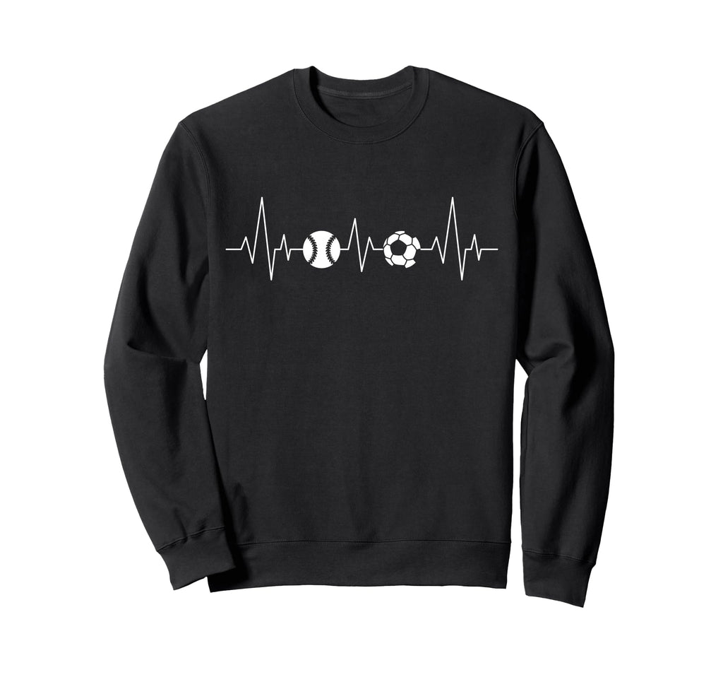 Soccer Baseball Heartbeat Sweatshirt - Casual Everyday Wear for Adults - T-Shirt, Sweatshirt, Hoodie