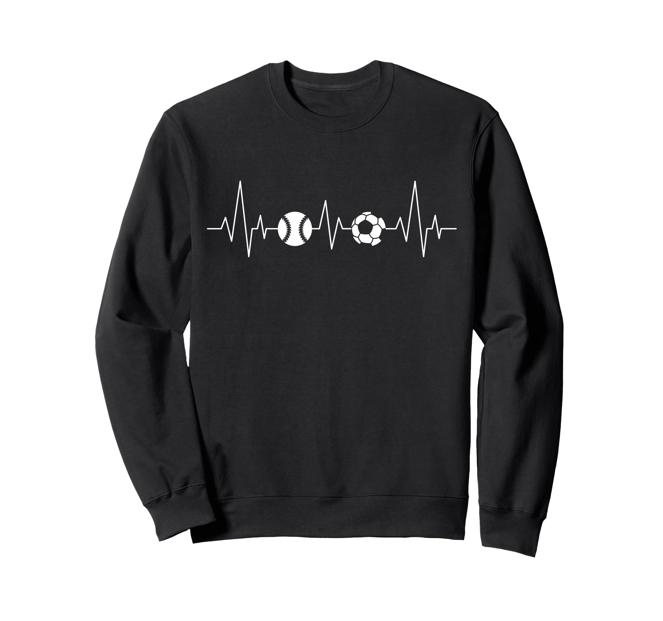 Soccer Baseball Heartbeat Sweatshirt - Casual Everyday Wear for Adults - T-Shirt, Sweatshirt, Hoodie