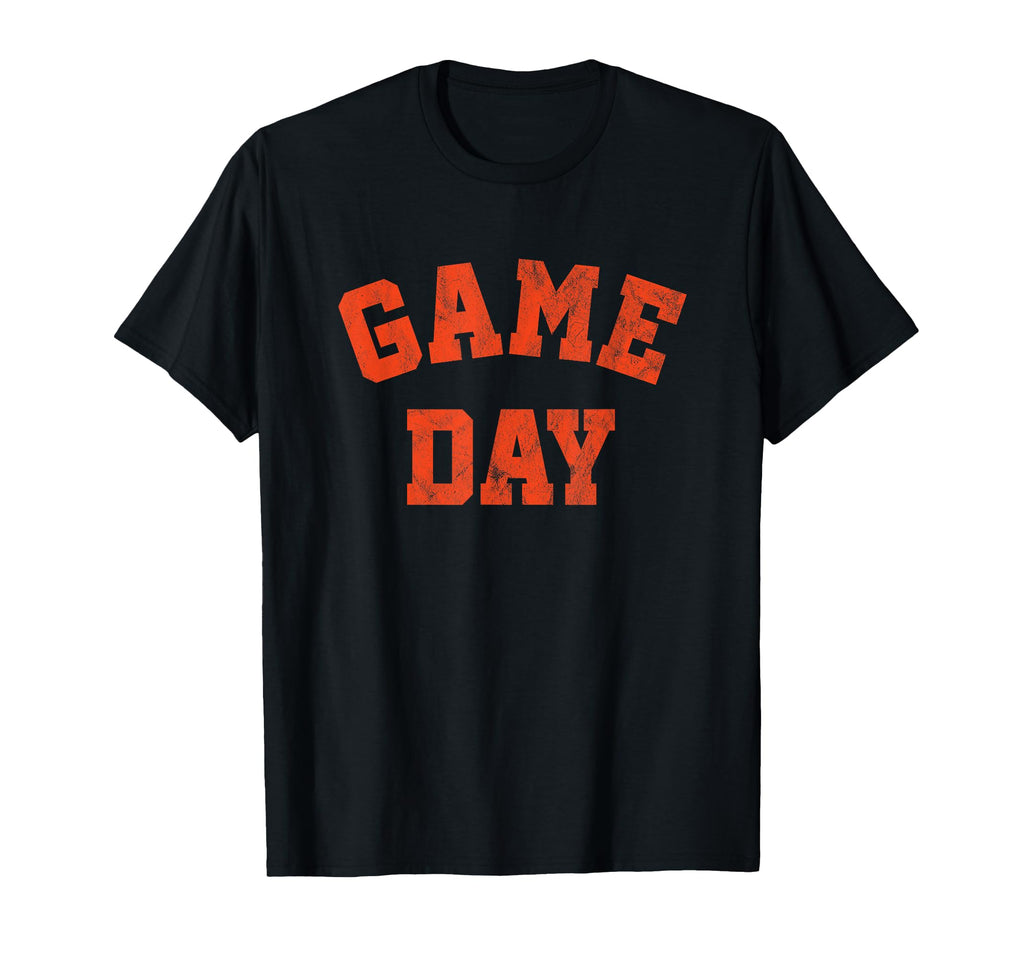 Football Game Day Orange Text T-Shirt - Minimalist Print Unisex - T-Shirt, Sweatshirt, Hoodie