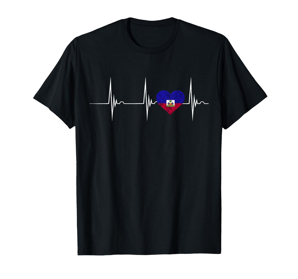 Haiti Heart Haitian Heartbeat Ekg T-Shirt - Casual Everyday Wear Men Women - T-Shirt, Sweatshirt, Hoodie