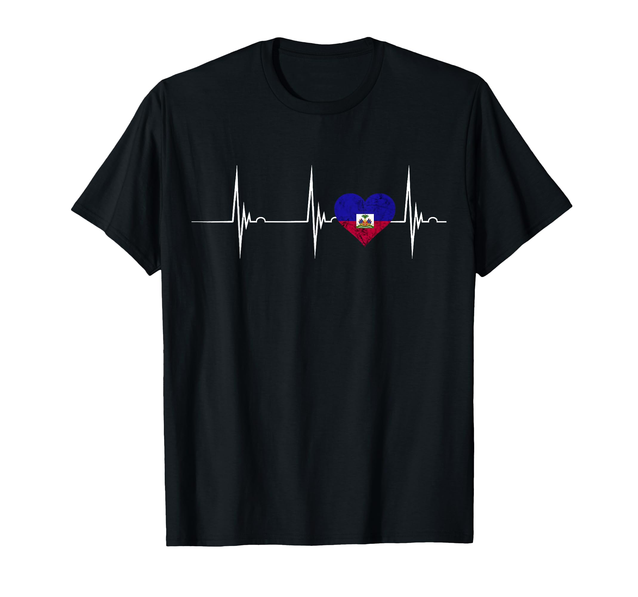 Haiti Heart Haitian Heartbeat Ekg T-Shirt - Casual Everyday Wear Men Women - T-Shirt, Sweatshirt, Hoodie