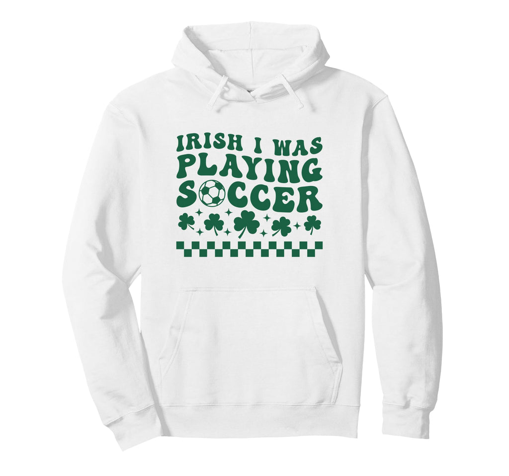 Soccer St Patricks Day Irish Hoodie - Fun Novelty Design for Adults - T-Shirt, Sweatshirt, Hoodie