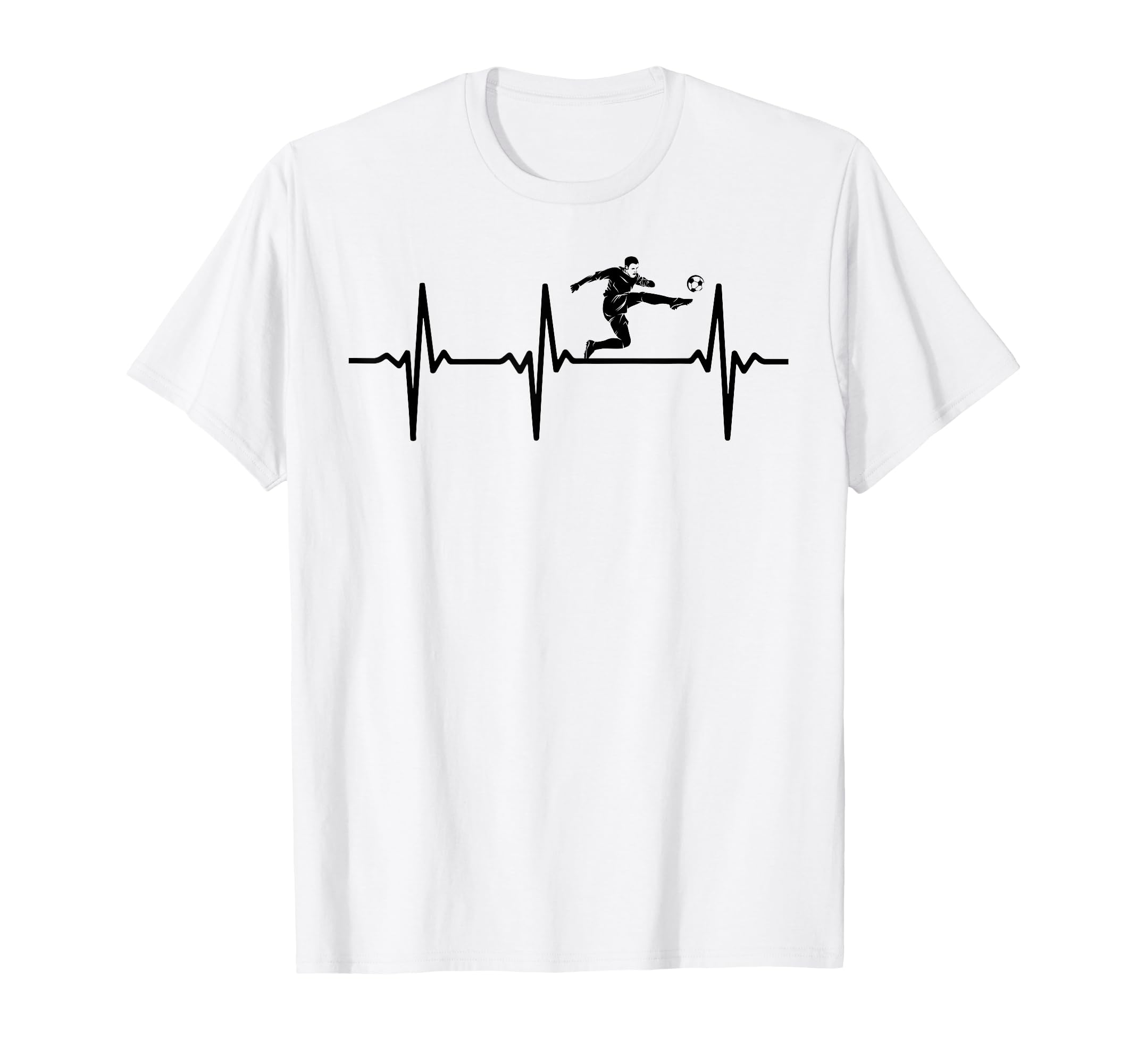 Soccer Heartbeat Soccer Player T-Shirt - Fun Novelty Design Men Women - T-Shirt, Sweatshirt, Hoodie