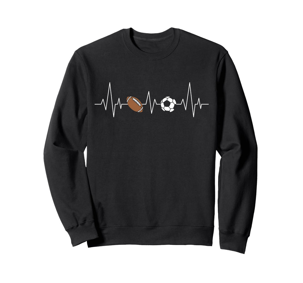 Soccer Football Heartbeat Funny Sport Sweatshirt - Unique Graphic Unisex - T-Shirt, Sweatshirt, Hoodie