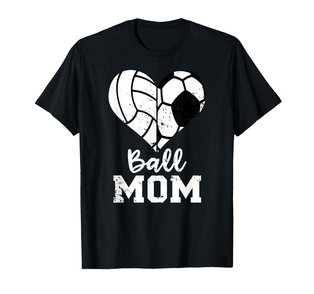 Ball Mom Heart Funny Soccer T-Shirt - Casual Everyday Wear for Adults - T-Shirt, Sweatshirt, Hoodie