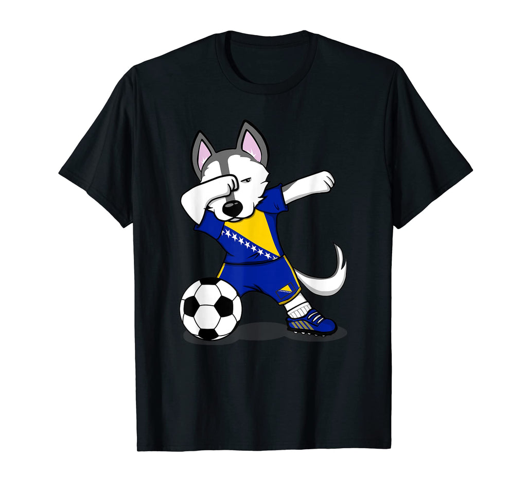 Dabbing Husky Dog Bosnia And T-Shirt - Casual Everyday Wear Unisex - T-Shirt, Sweatshirt, Hoodie