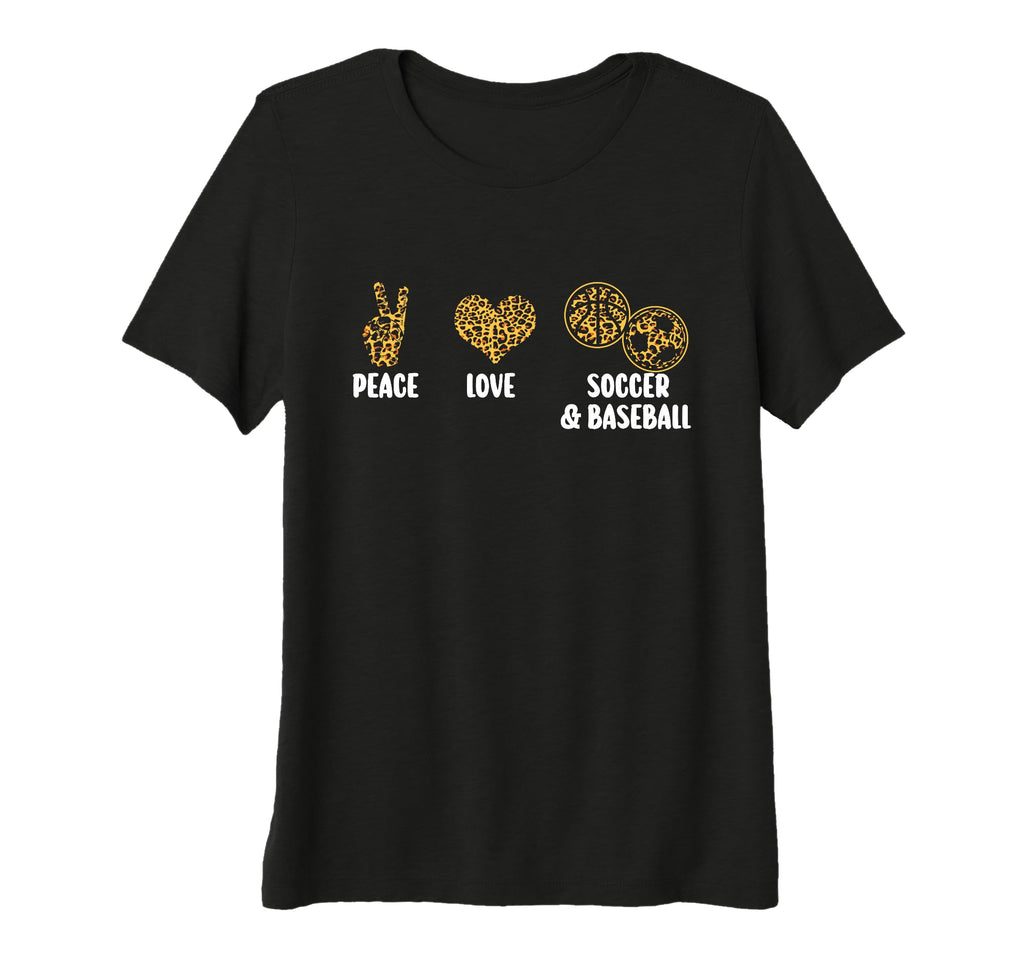 Womens Peace Love Soccer Basketball T-Shirt - Unique Graphic for Adults - T-Shirt, Sweatshirt, Hoodie