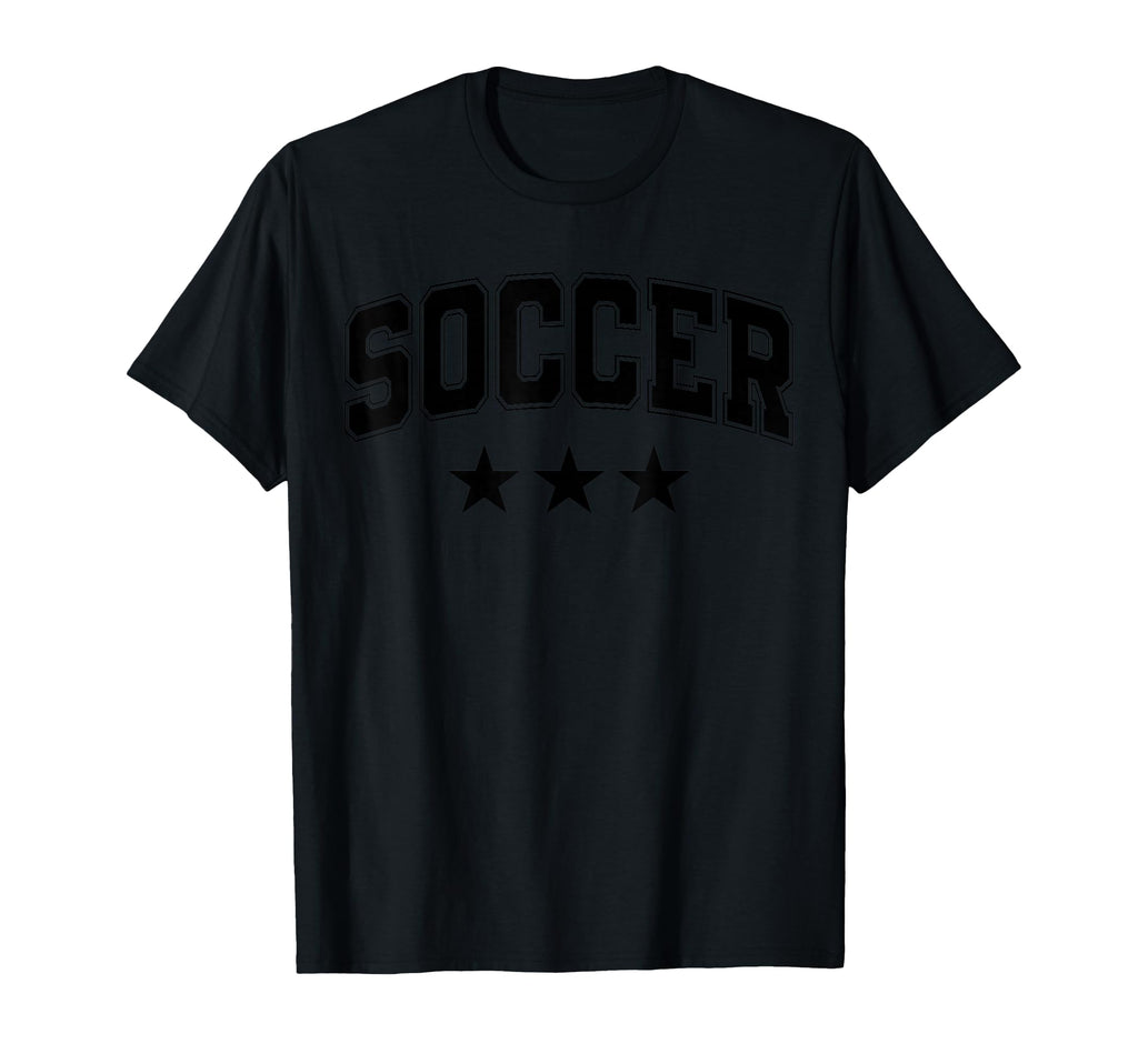 Soccer All Black Stars Text T-Shirt - Trendy Graphic for Adults - T-Shirt, Sweatshirt, Hoodie