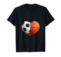 Split Heart Soccer Basketball T-Shirt - Aesthetic Graphic for Adults - T-Shirt, Sweatshirt, Hoodie