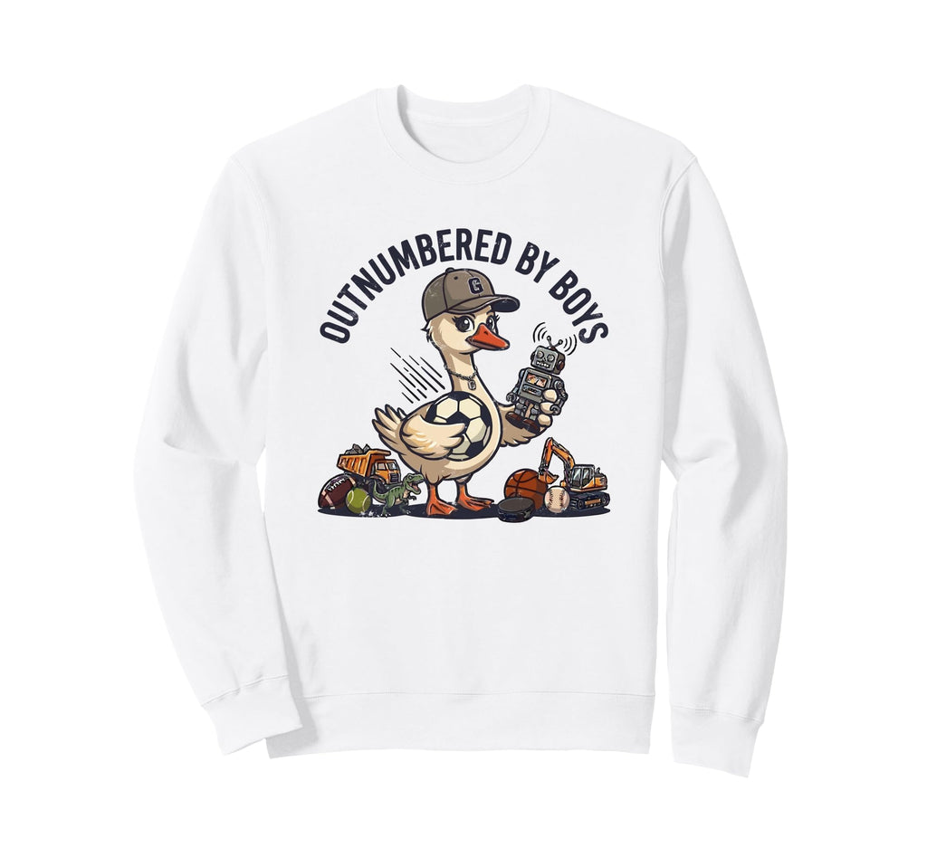 Outnumbered Mom Soccer Mom Football Sweatshirt - Novelty Apparel Unisex - T-Shirt, Sweatshirt, Hoodie